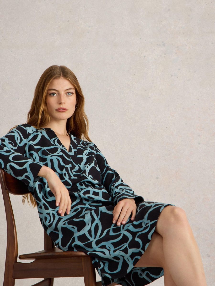 Baumwolljersey Tageskleid mit Print
