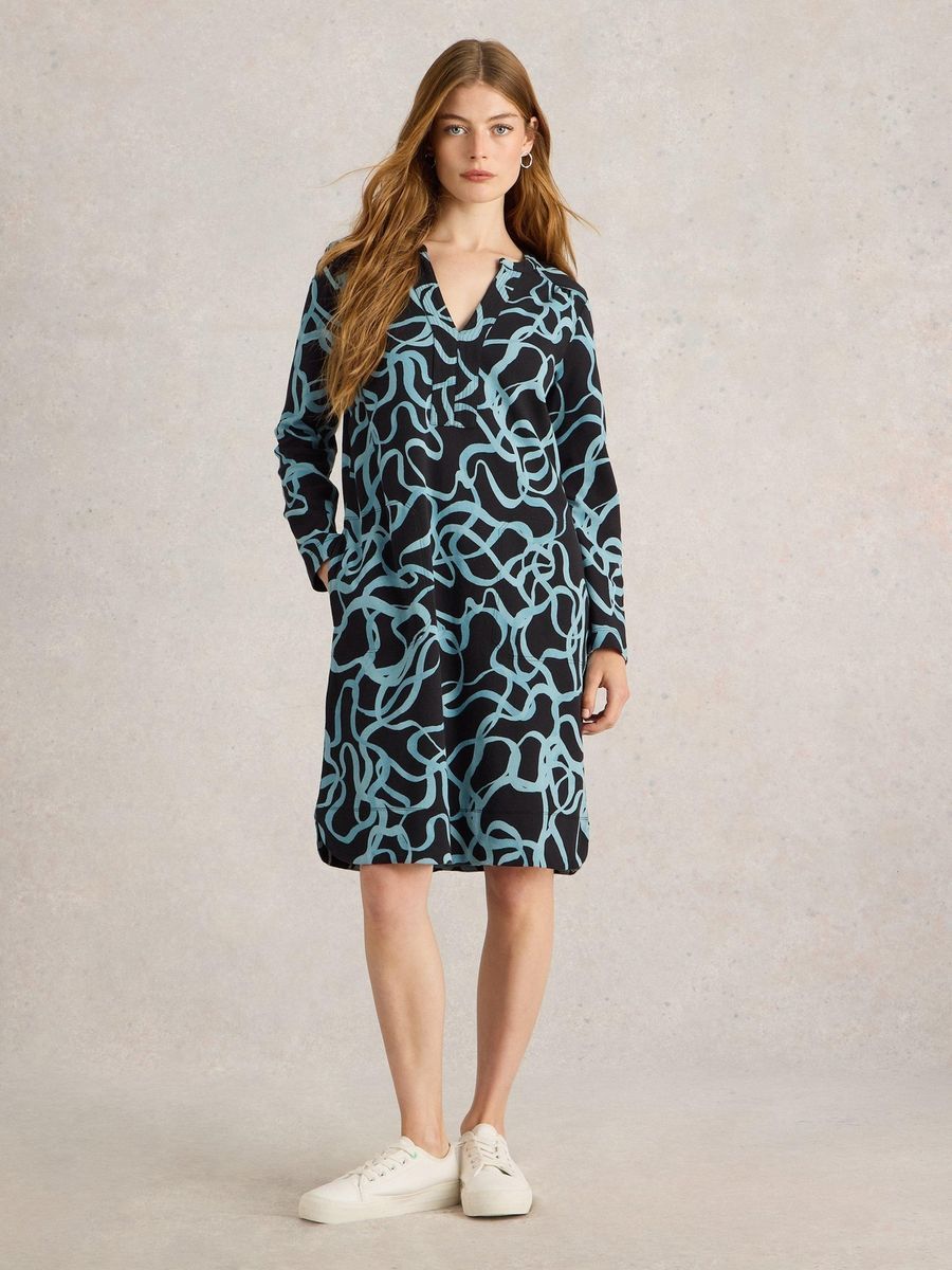 Baumwolljersey Tageskleid mit Print