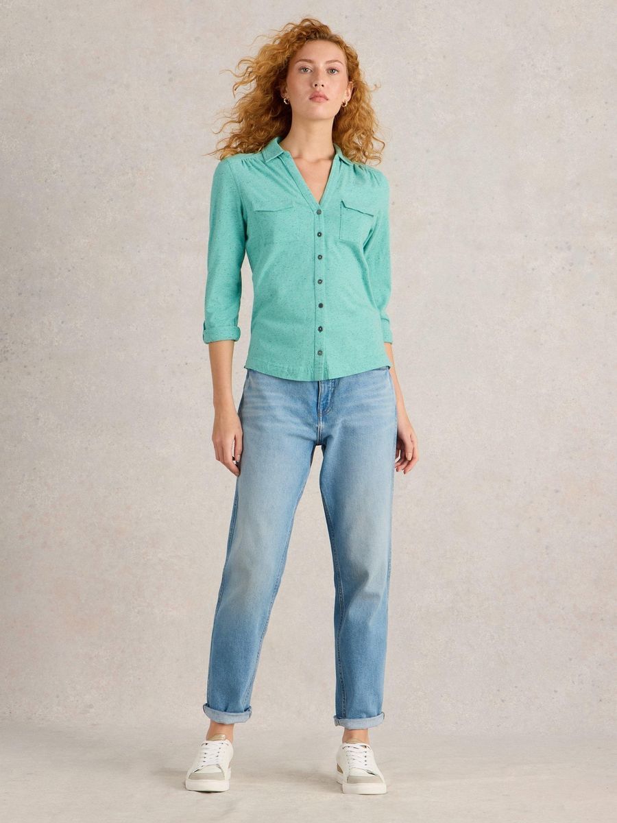 Annie Jersey Bluse aus Baumwollmischung