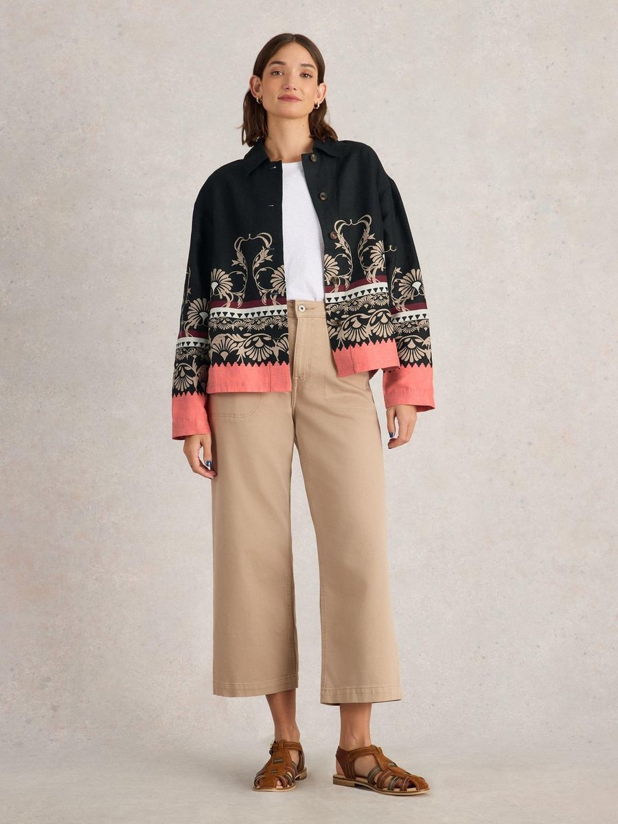 Sommerliche Leinenjacke mit Muster