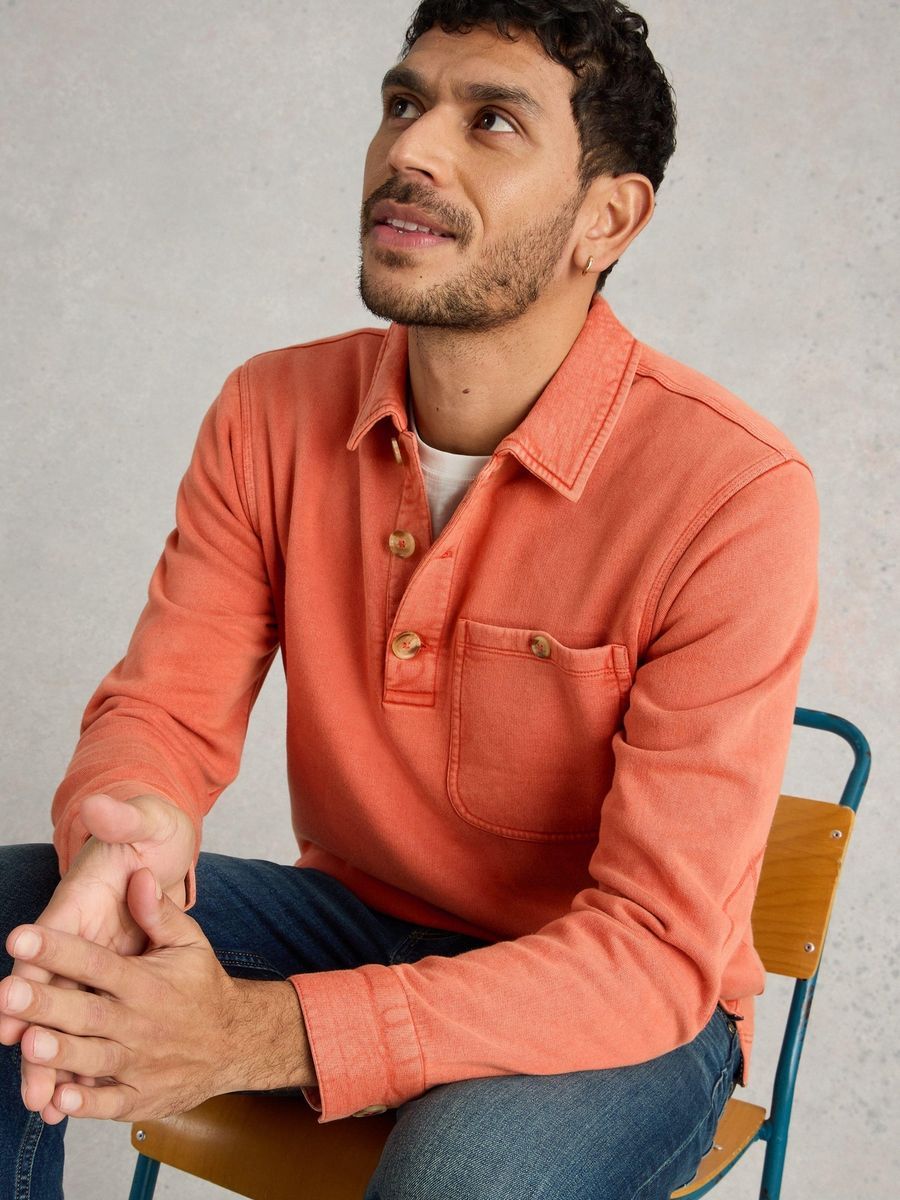 Langarm Poloshirt aus Bio-Baumwolle