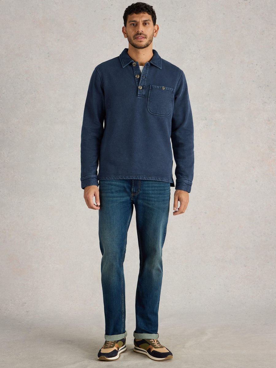 Langarm Poloshirt aus Bio-Baumwolle