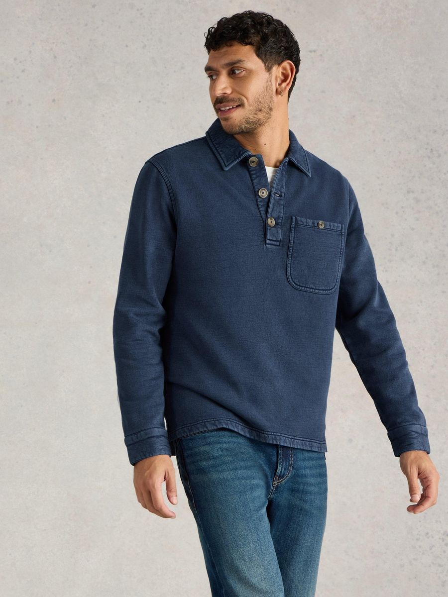 Langarm Poloshirt aus Bio-Baumwolle