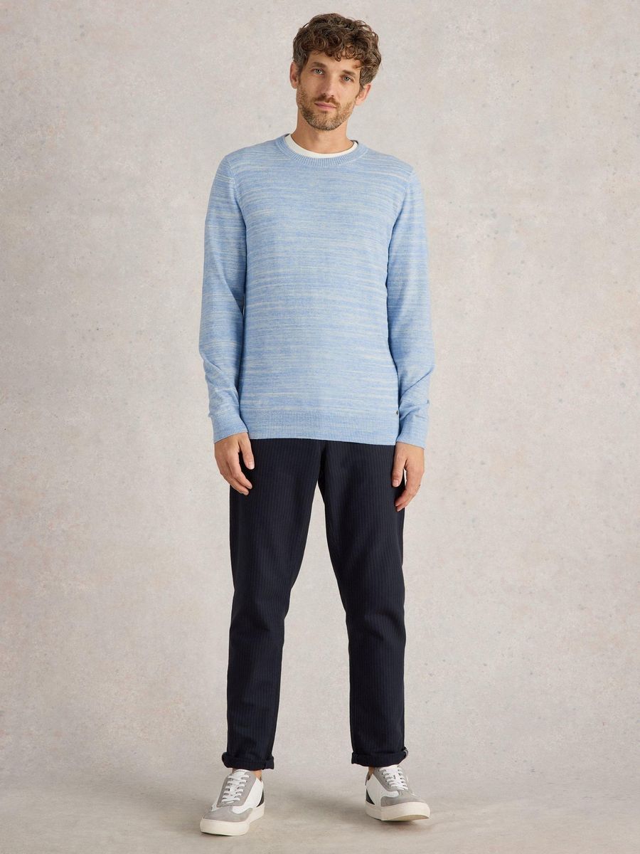 Hellblauer Spacedye Baumwollpullover