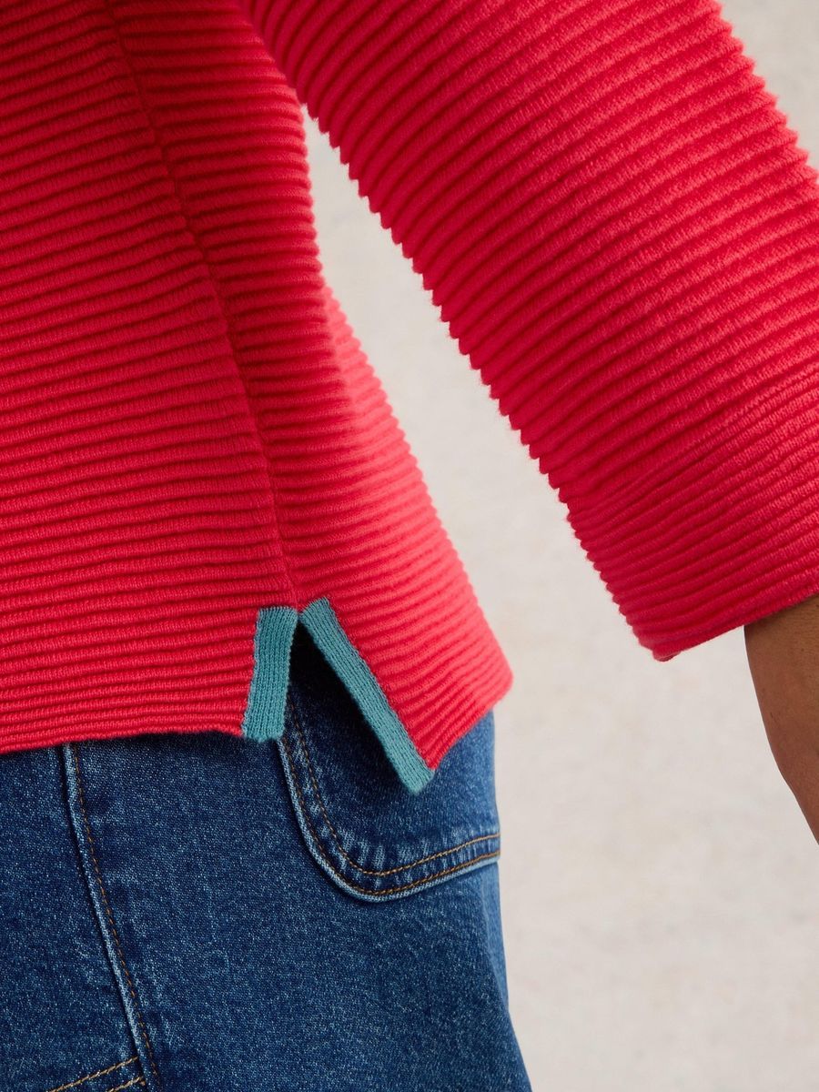 Gerippter Strickpullover aus Baumwolle