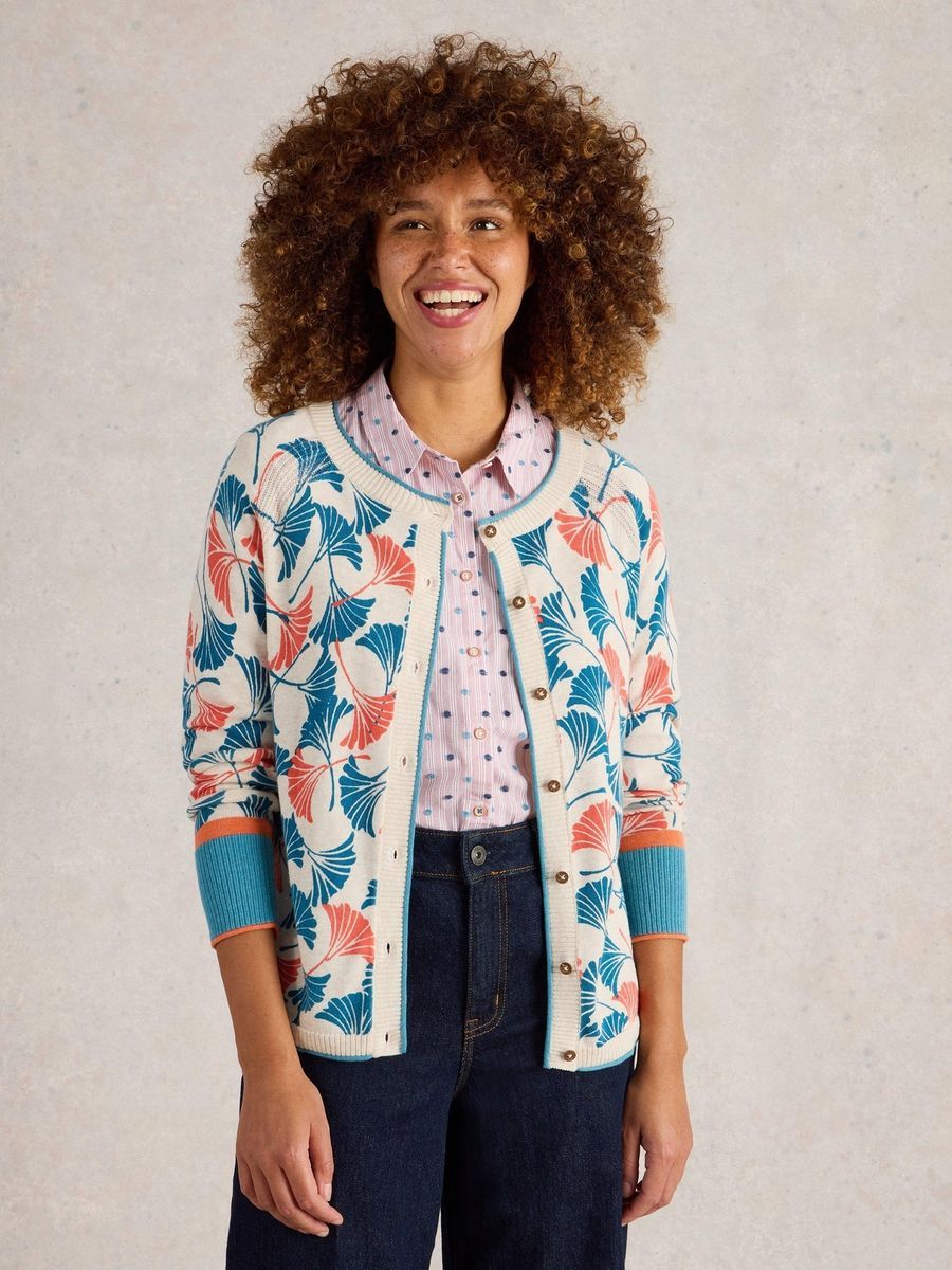 Bedruckte Strickjacke aus Bio-Baumwolle