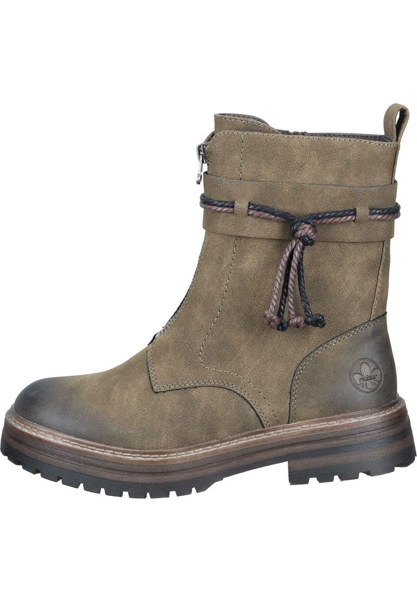 Lässige olivefarbene Stiefeletten mit Reißverschluss