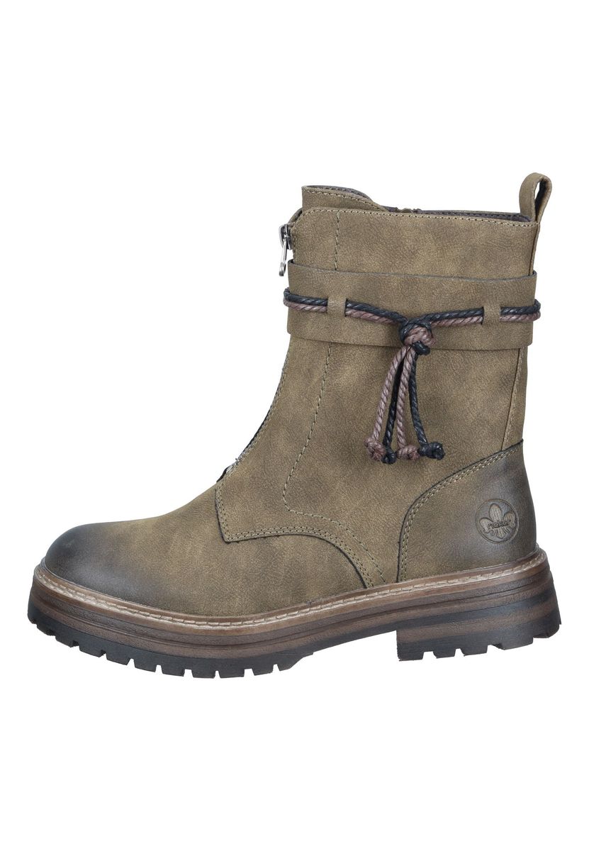 Lässige olivefarbene Stiefeletten mit Reißverschluss