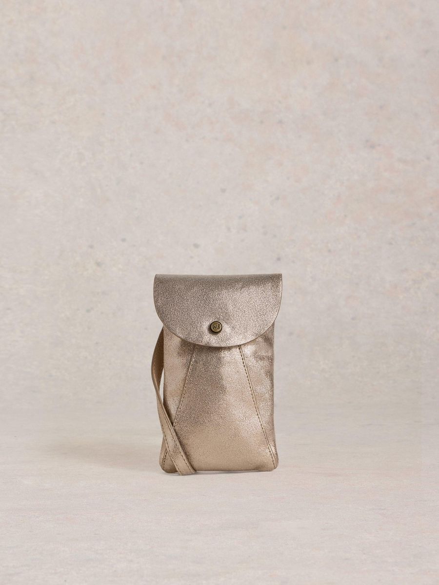 Metallic Leder Handytasche mit Riemen