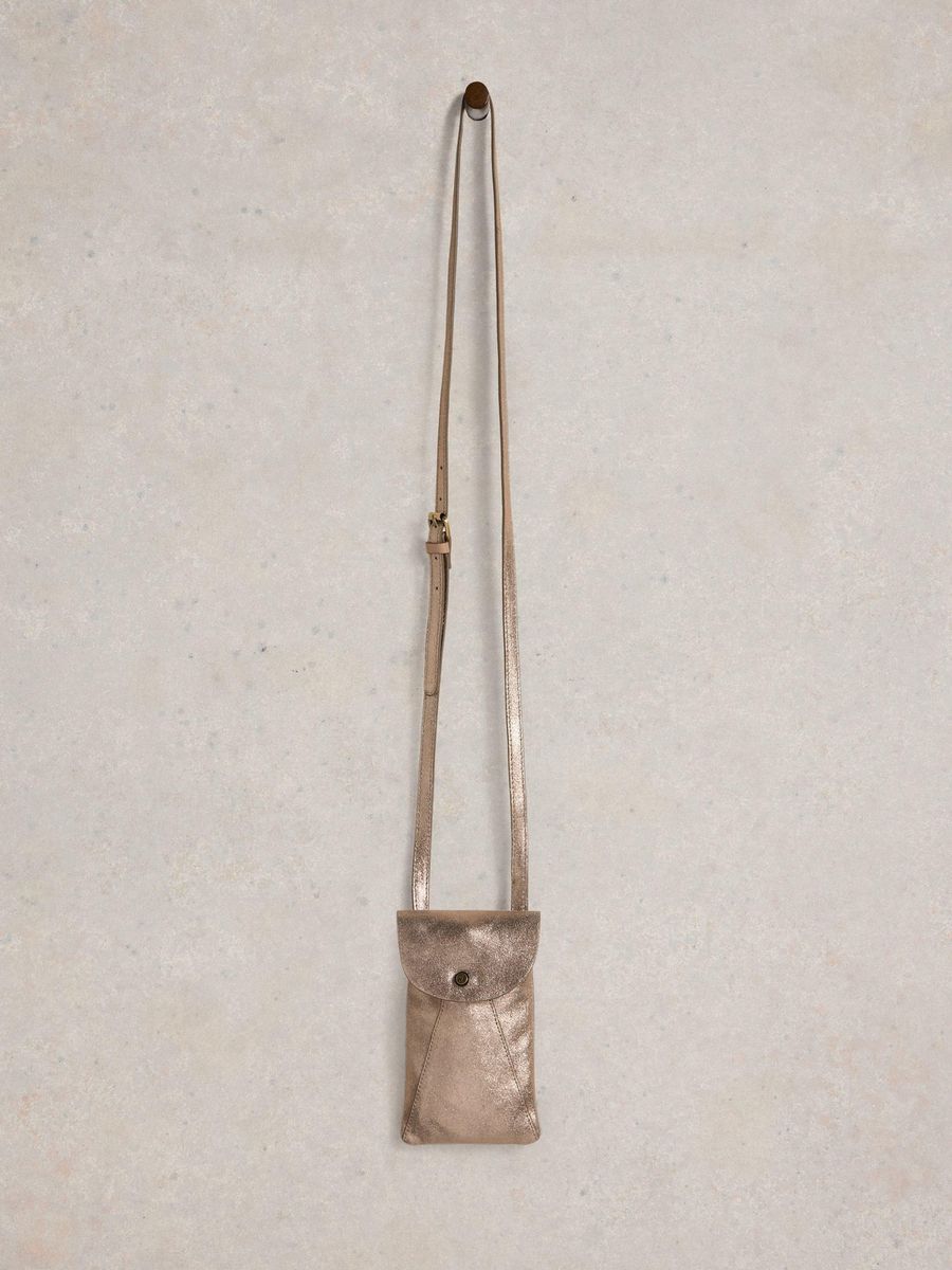 Metallic Leder Handytasche mit Riemen