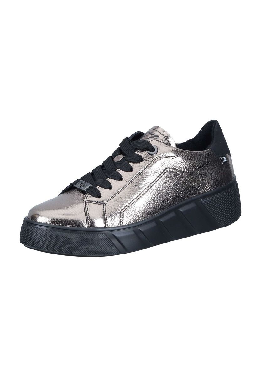 Metallic geprägter Leder Low Sneaker