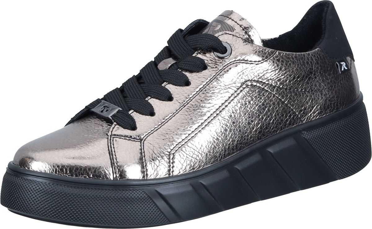 Metallic geprägter Leder Low Sneaker