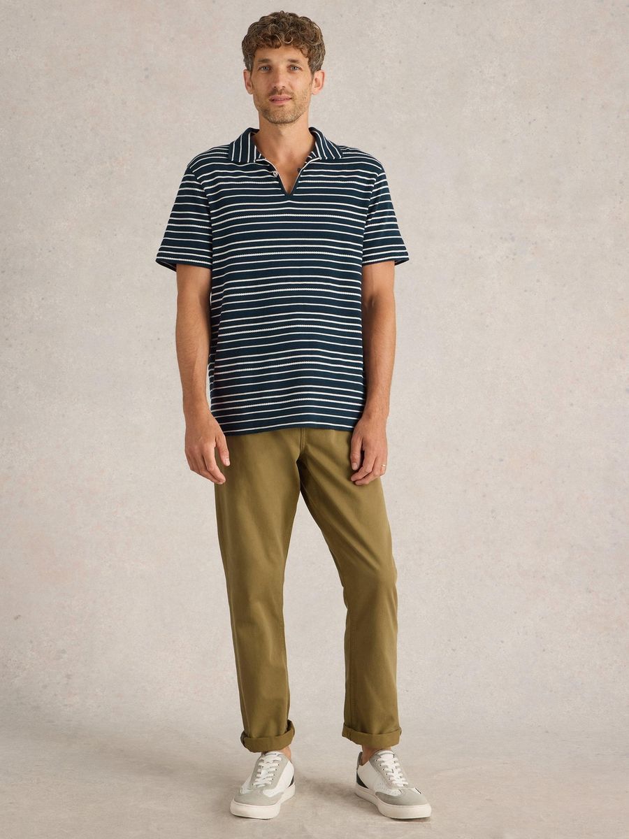 Gestreiftes Jacquard-Polohemd aus Baumwolle