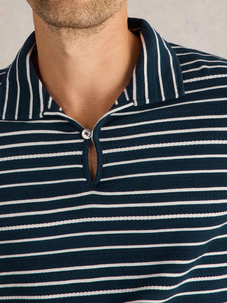 Gestreiftes Jacquard-Polohemd aus Baumwolle