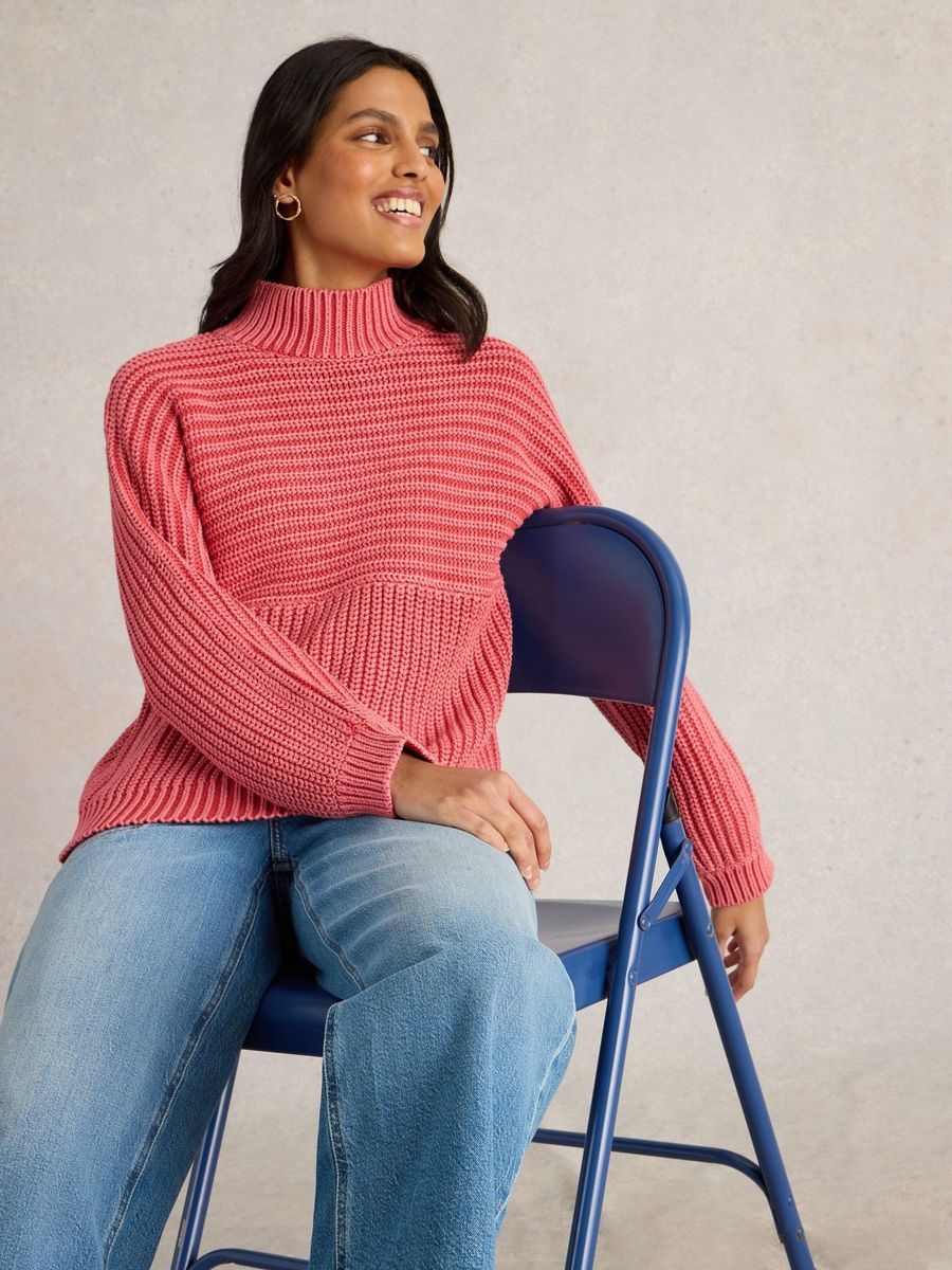 Gerippter Strickpullover aus Bio-Baumwolle