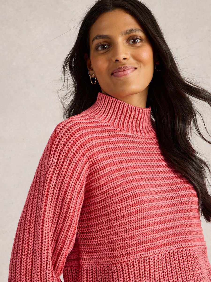 Gerippter Strickpullover aus Bio-Baumwolle
