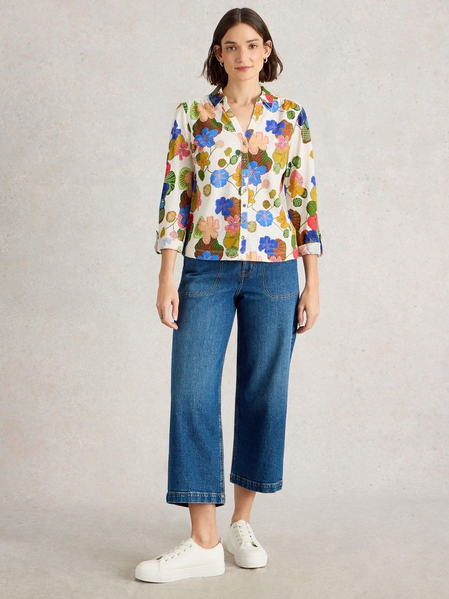 Bedruckte Jerseybluse Annie aus Baumwolle