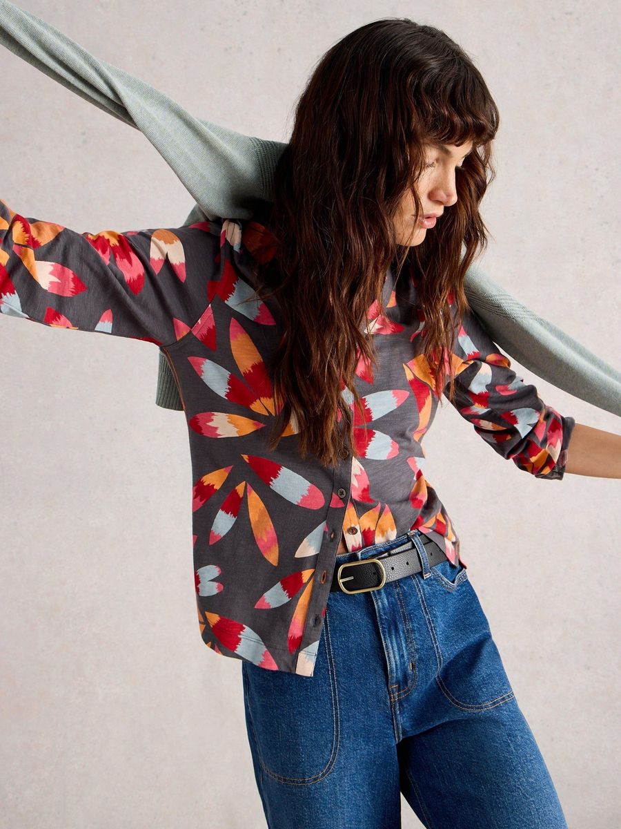 Bedruckte Jerseybluse Annie aus Baumwolle