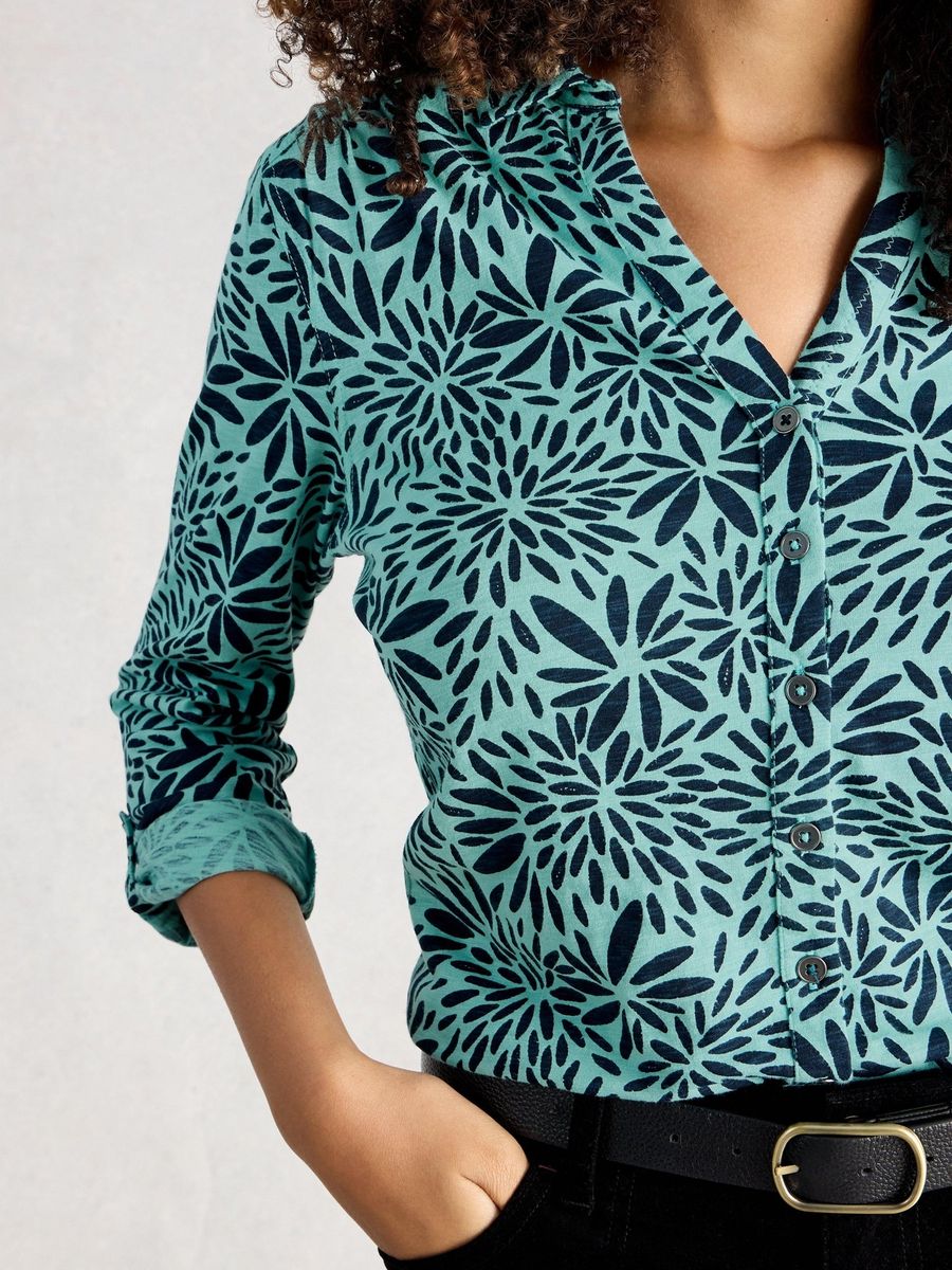 Bedruckte Jerseybluse Annie aus Baumwolle