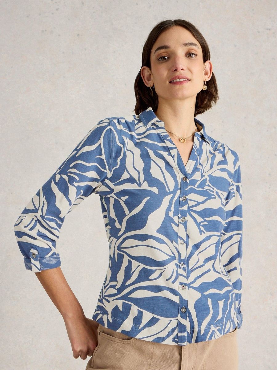 Bedruckte Baumwoll-Jerseybluse