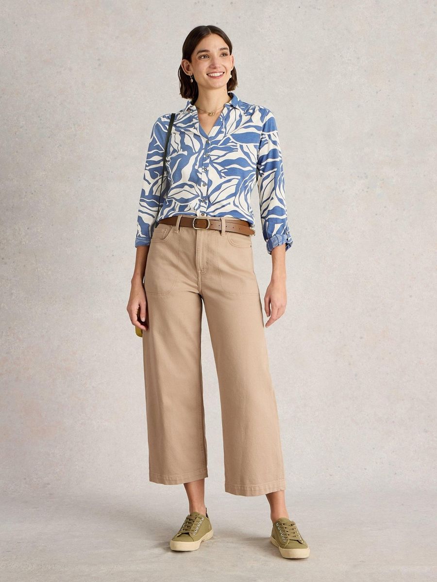 Bedruckte Baumwoll-Jerseybluse