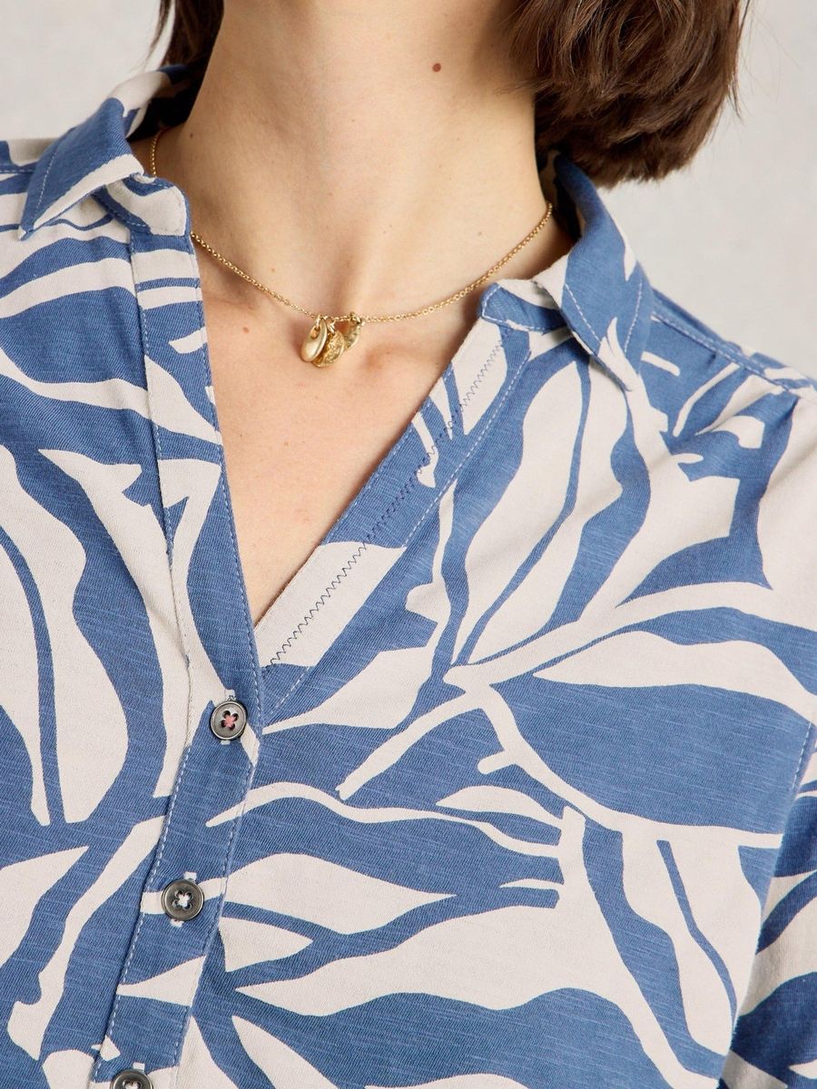 Bedruckte Baumwoll-Jerseybluse