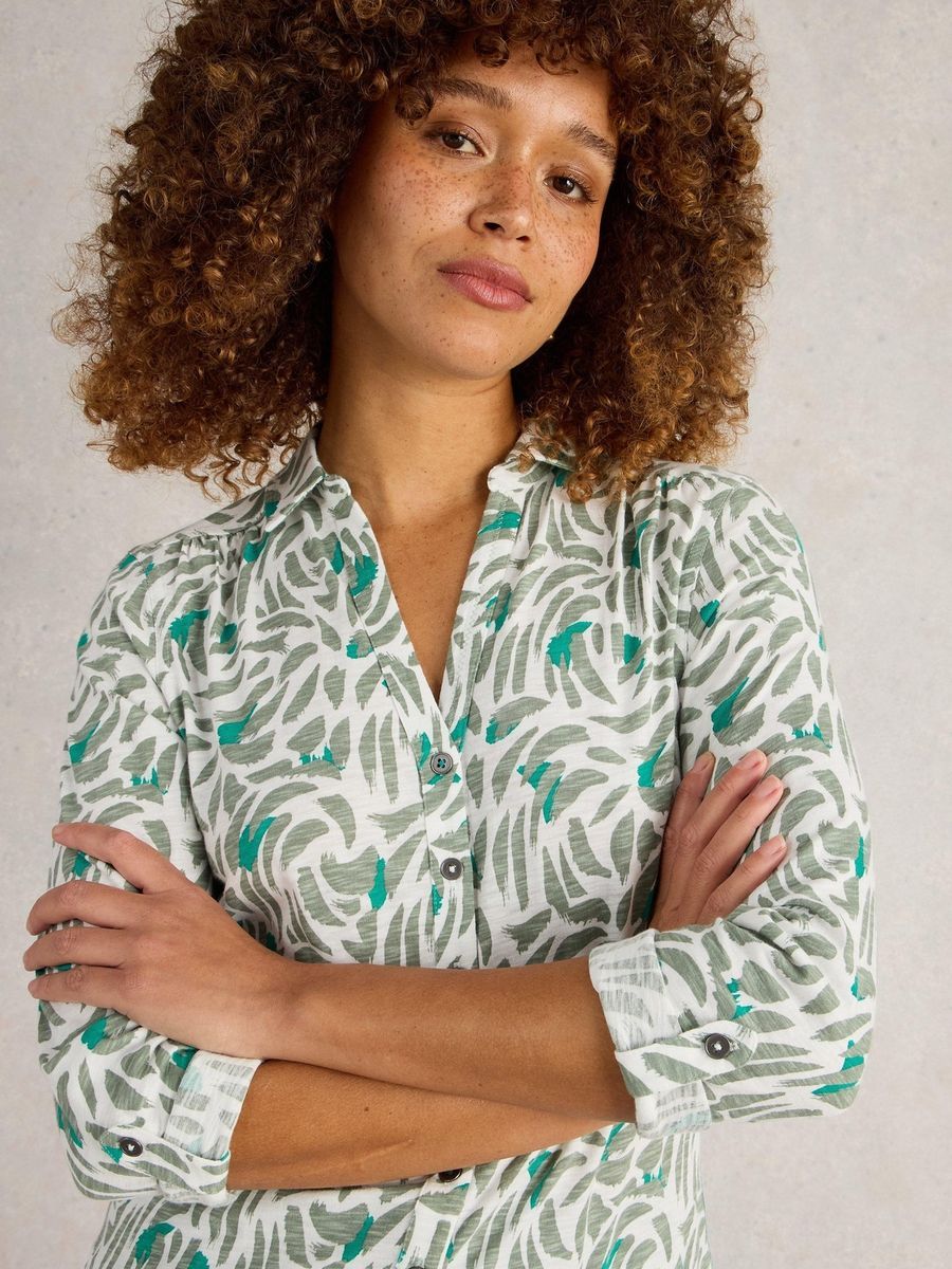 Bedruckte Jerseybluse Annie aus Baumwolle