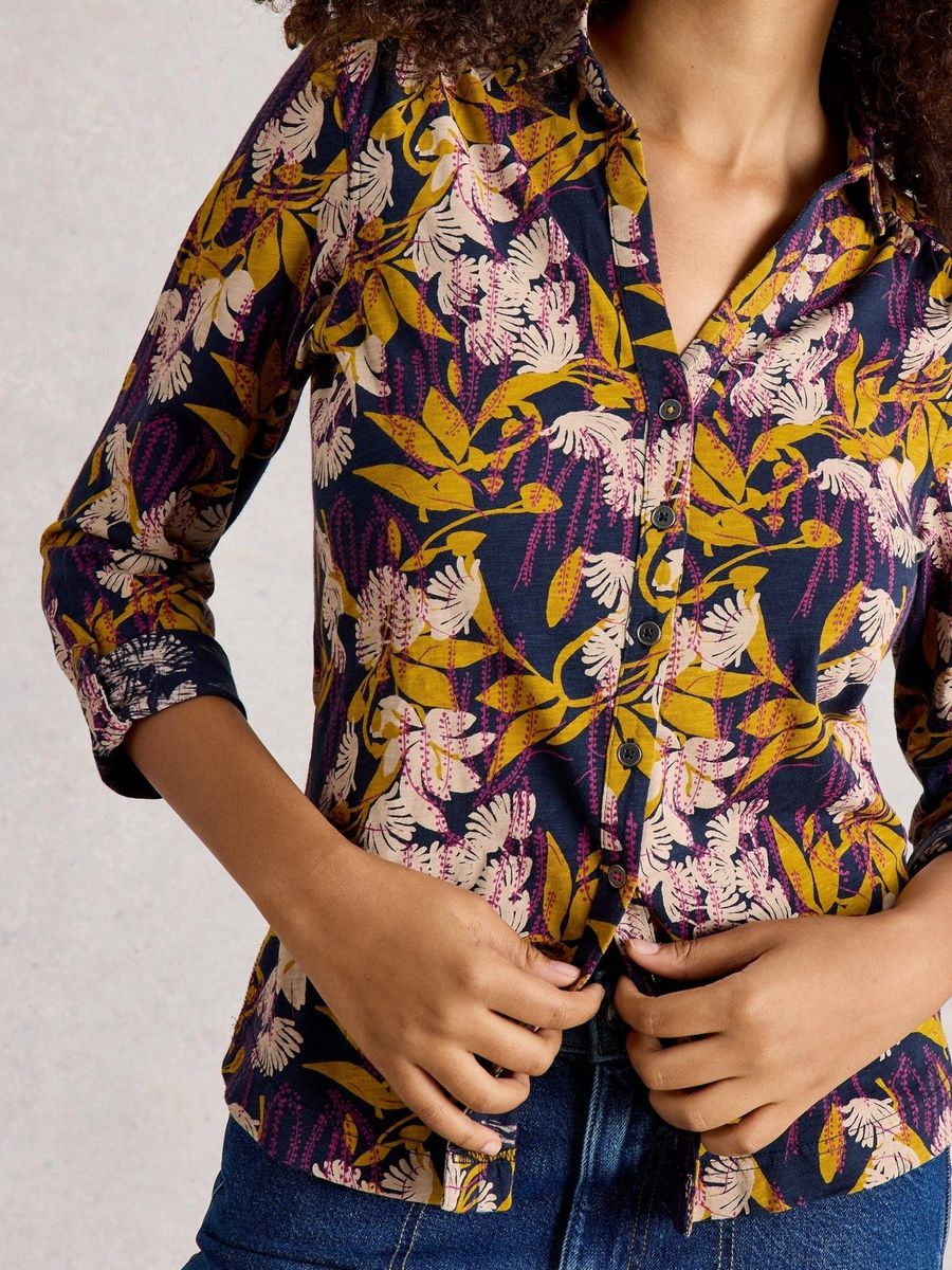 Bedruckte Baumwoll-Jerseybluse