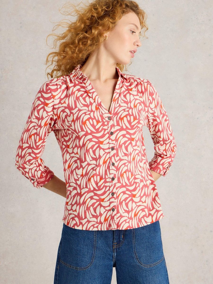 Bedruckte Jerseybluse Annie aus Baumwolle