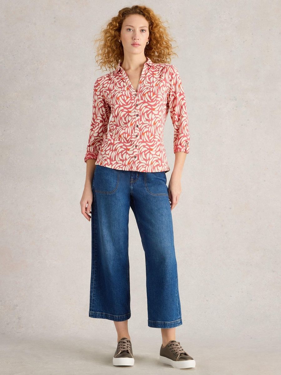 Bedruckte Jerseybluse Annie aus Baumwolle