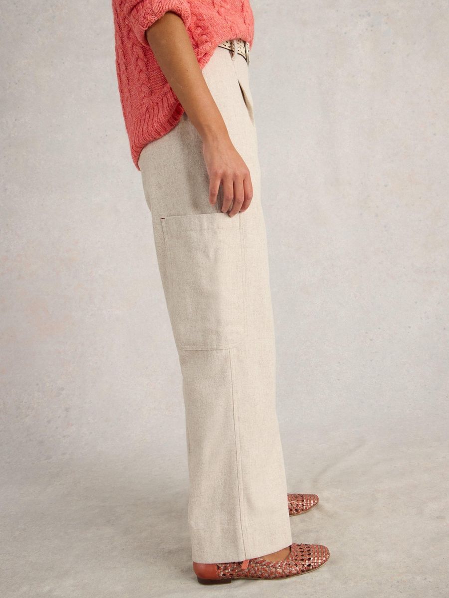 Cargohose Carlie aus leichtem Tweed mit weitem Bein