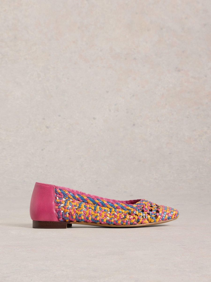 Gewebte Mary Jane Ballerinas aus Leder