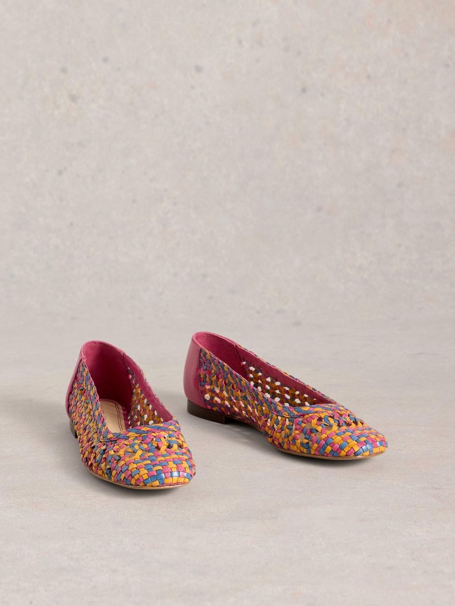 Gewebte Mary Jane Ballerinas aus Leder