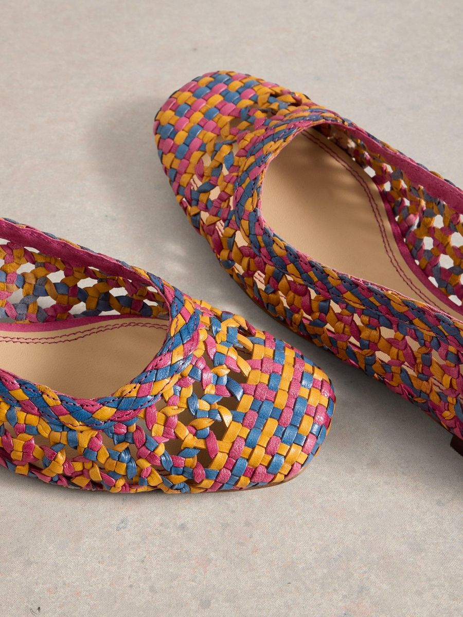 Gewebte Mary Jane Ballerinas aus Leder