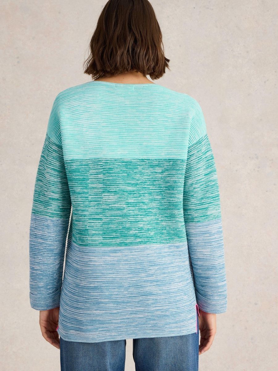 Gestreifter Strickpullover aus Bio-Baumwolle