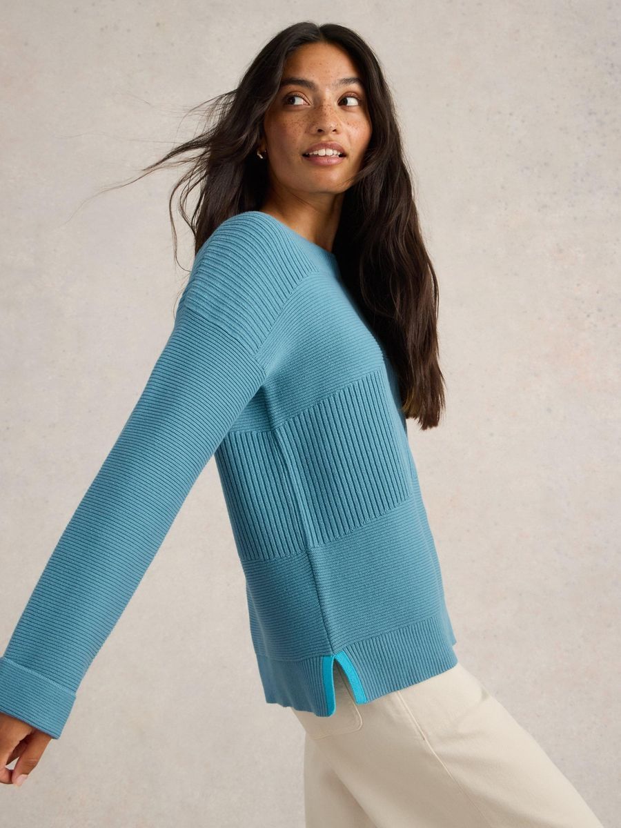Rippstrickpullover aus Bio-Baumwolle