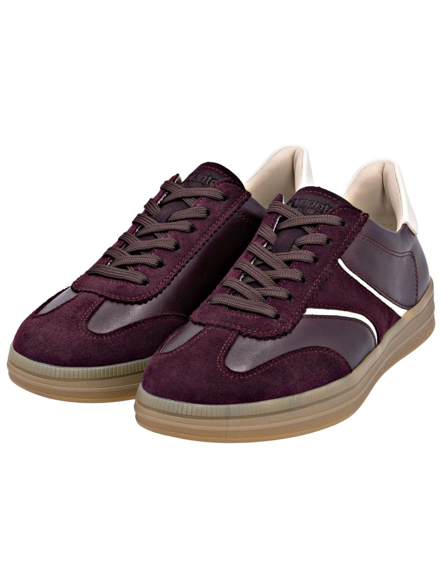 Burgunderfarbener Leder-Sneaker