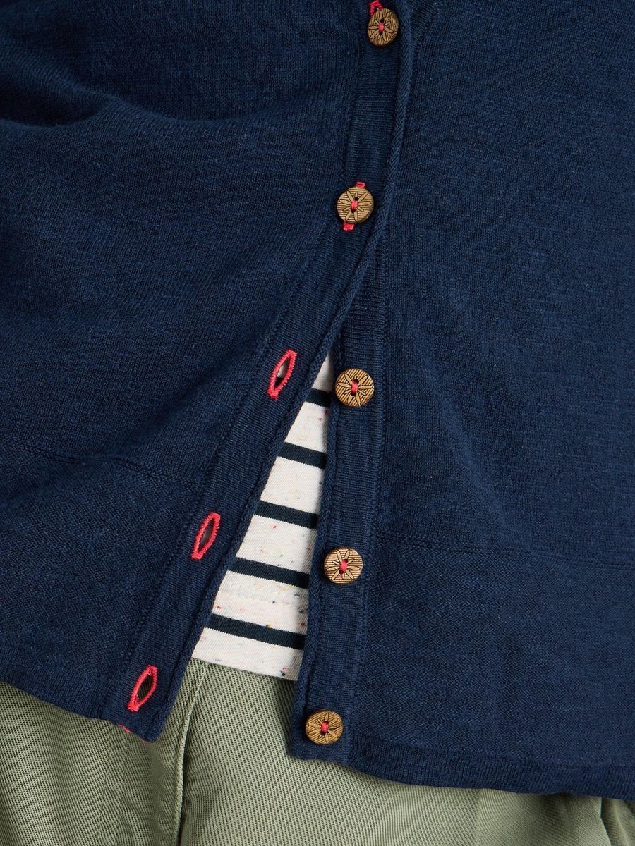 Strickjacke aus Leinenmischung mit Knöpfen