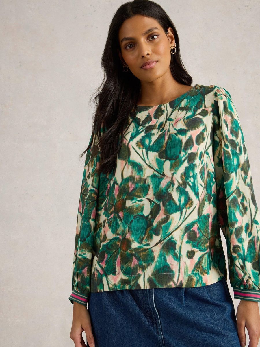 Langarmshirt mit Blumendruck