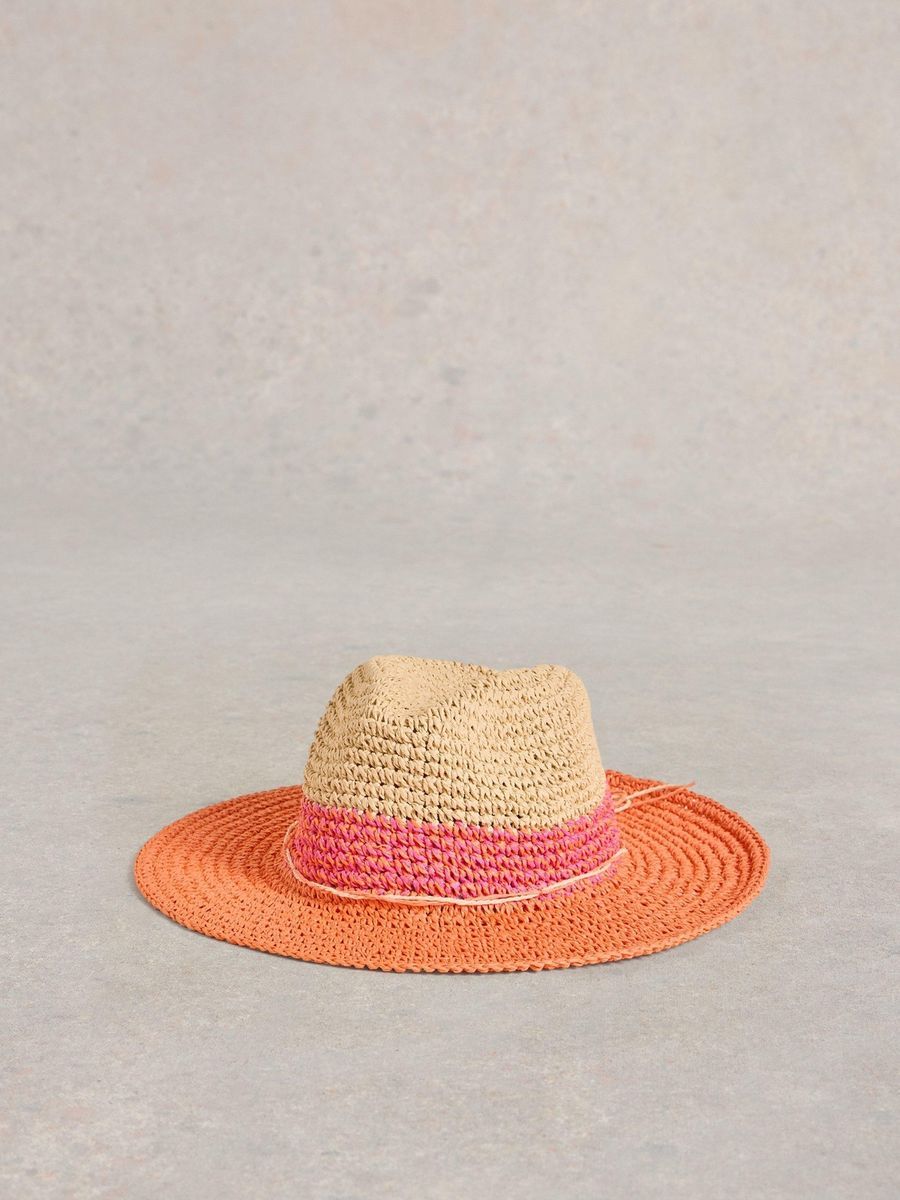 Colour Block Papier Stroh Sonnenhut