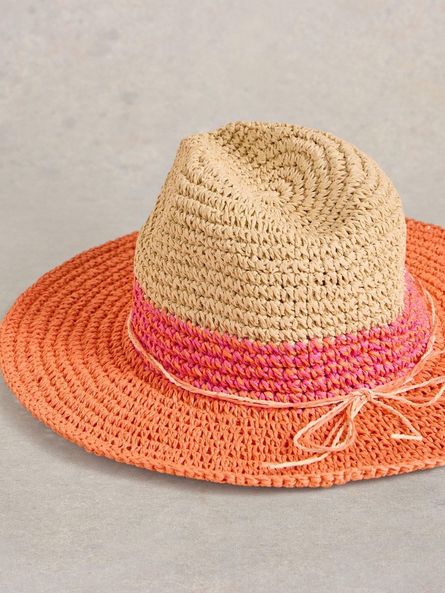 Colour Block Papier Stroh Sonnenhut
