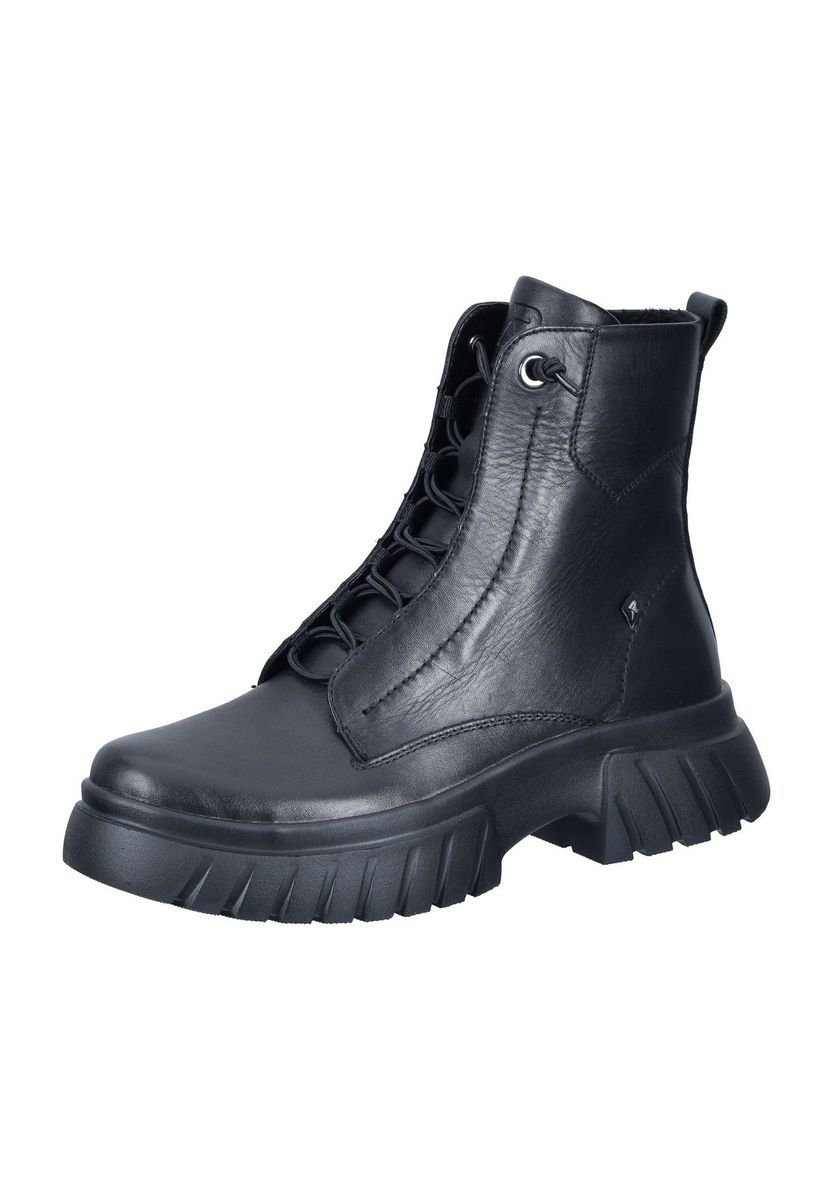 Schwarze Schnürstiefelette aus Leder