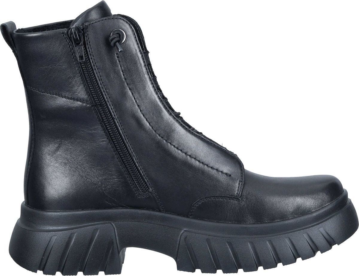 Schwarze Schnürstiefelette aus Leder