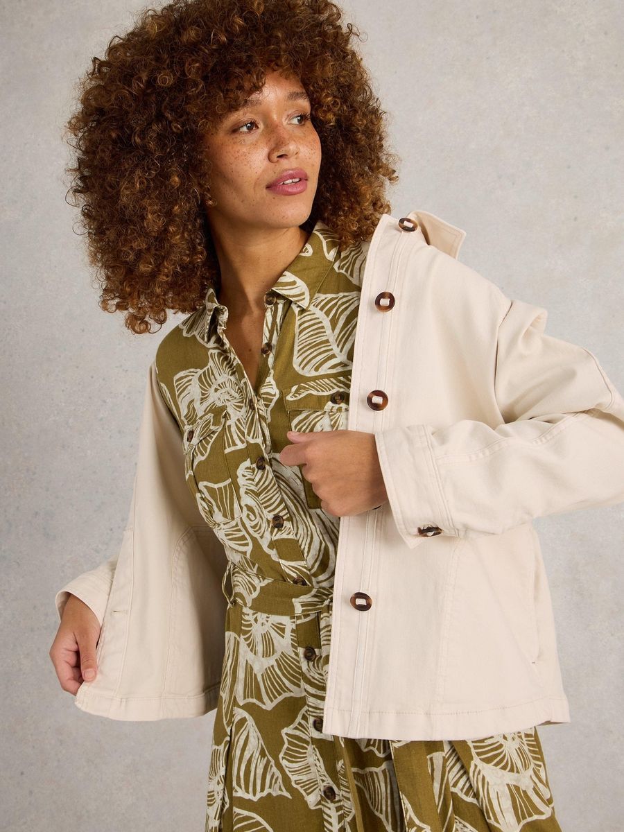 Oversized Jeansjacke mit Raglanärmeln
