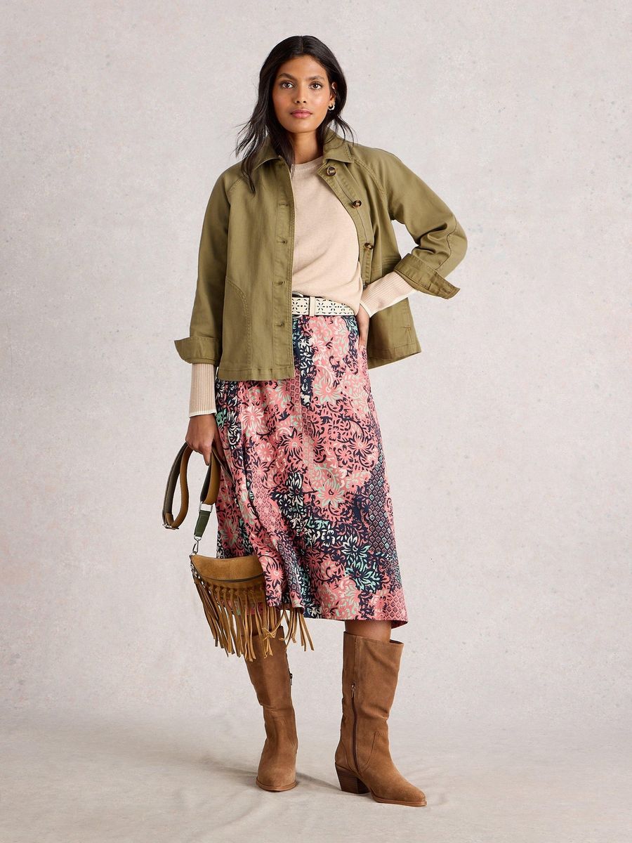 Oversized Jeansjacke mit Raglanärmeln
