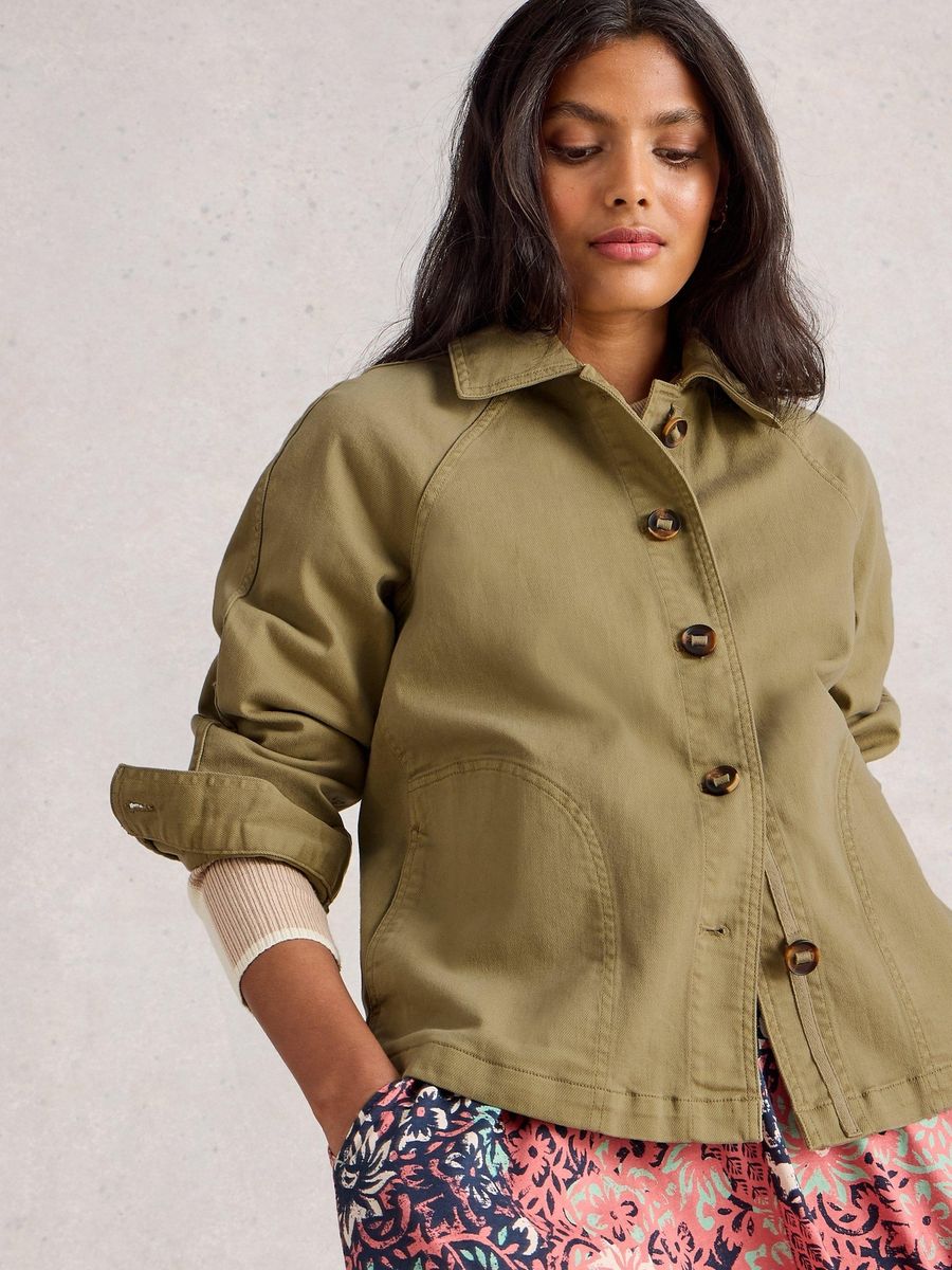 Oversized Jeansjacke mit Raglanärmeln