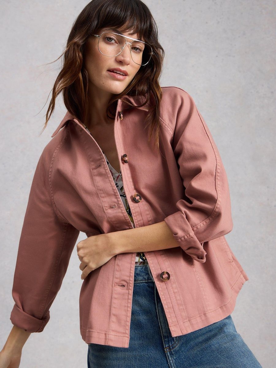 Oversized Jeansjacke mit Raglanärmeln