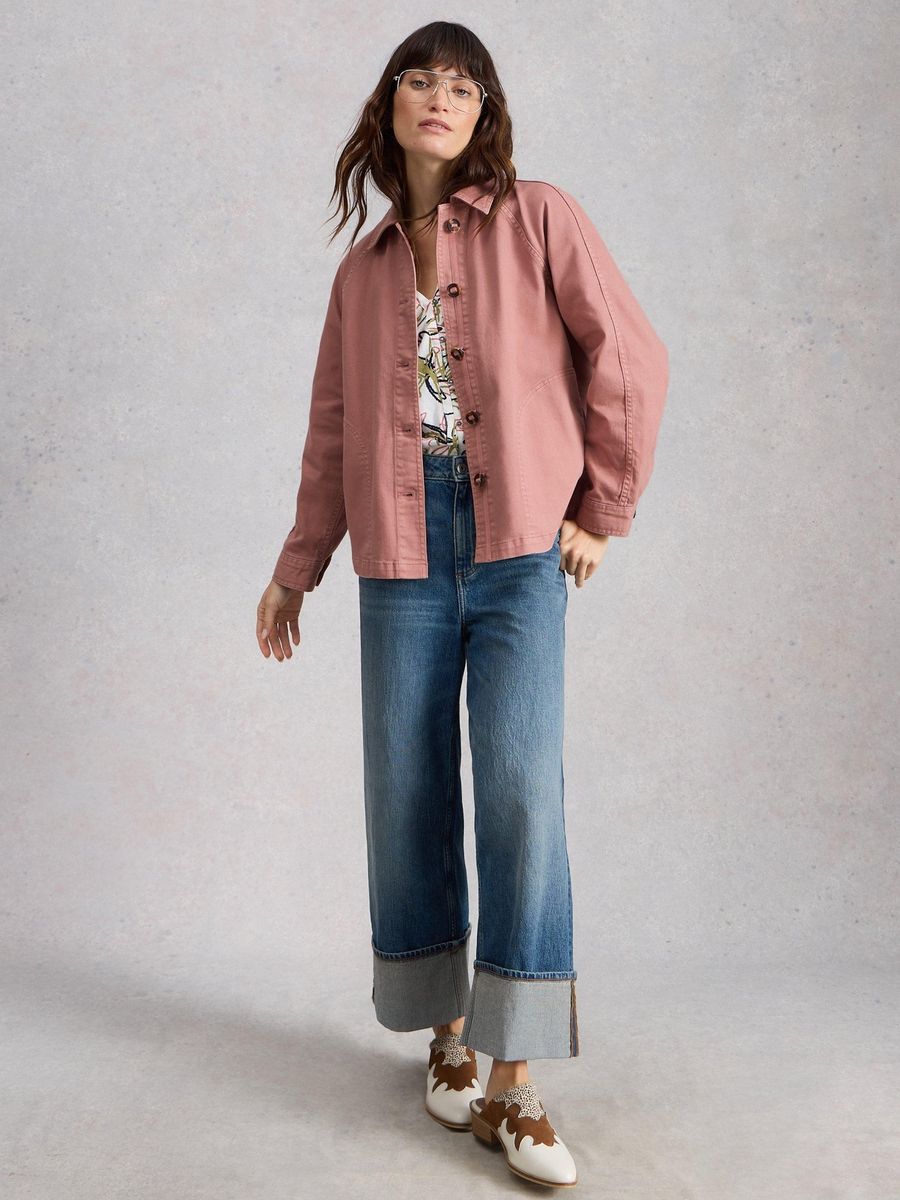 Oversized Jeansjacke mit Raglanärmeln
