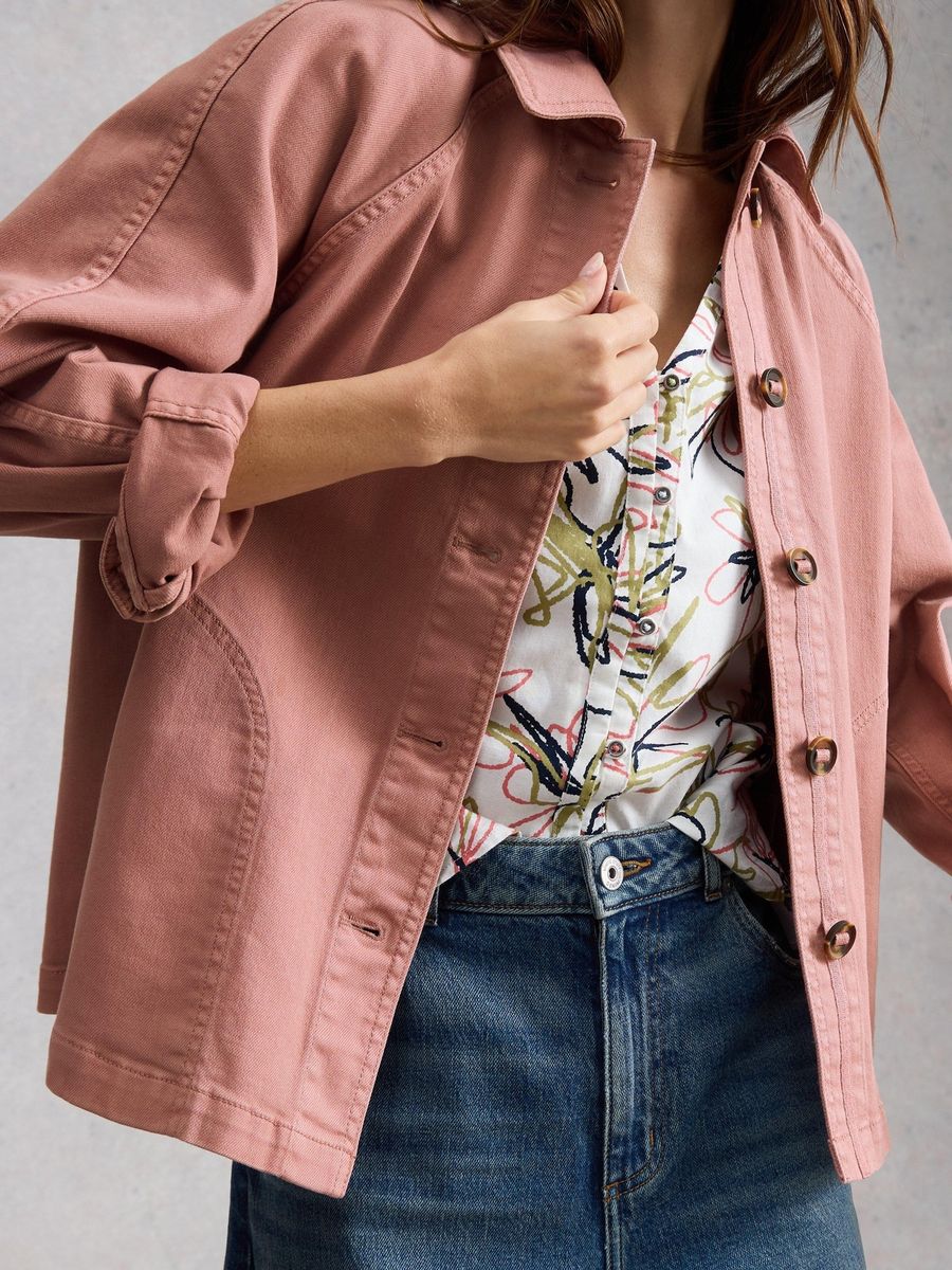Oversized Jeansjacke mit Raglanärmeln