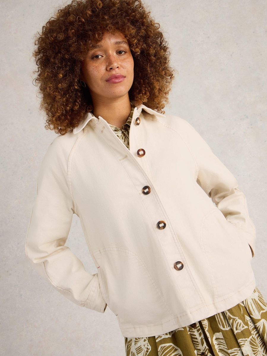 Oversized Jeansjacke mit Raglanärmeln